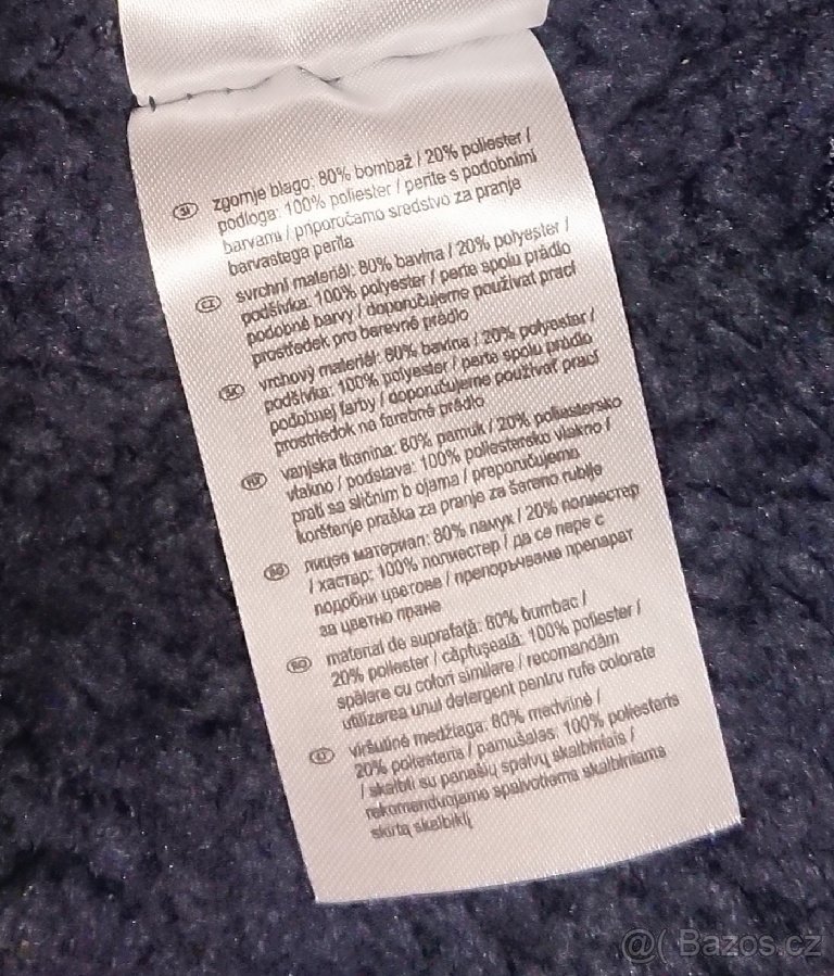 Modrá zimní bunda / mikina s kapucí vel. M 48/50 - 5