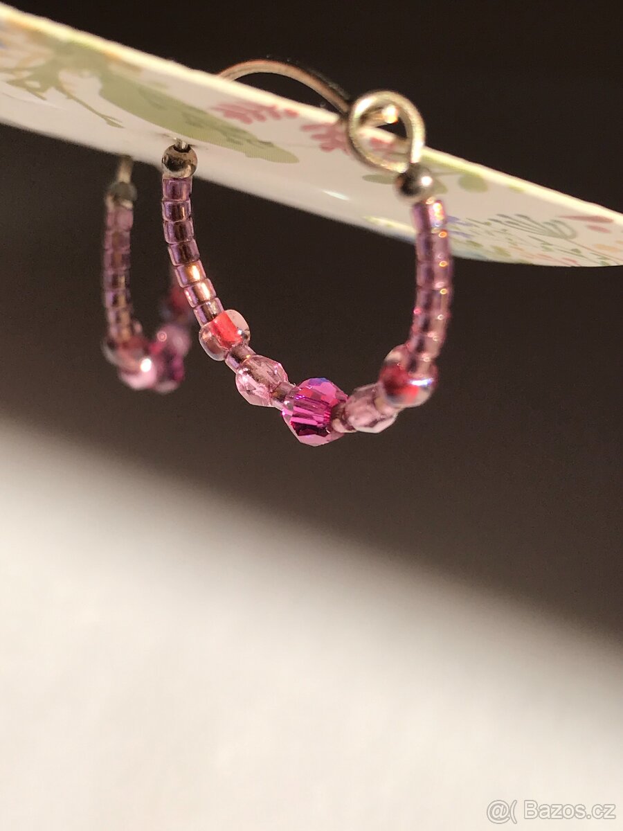 Skleněné náušnice - ruční výroba - 5