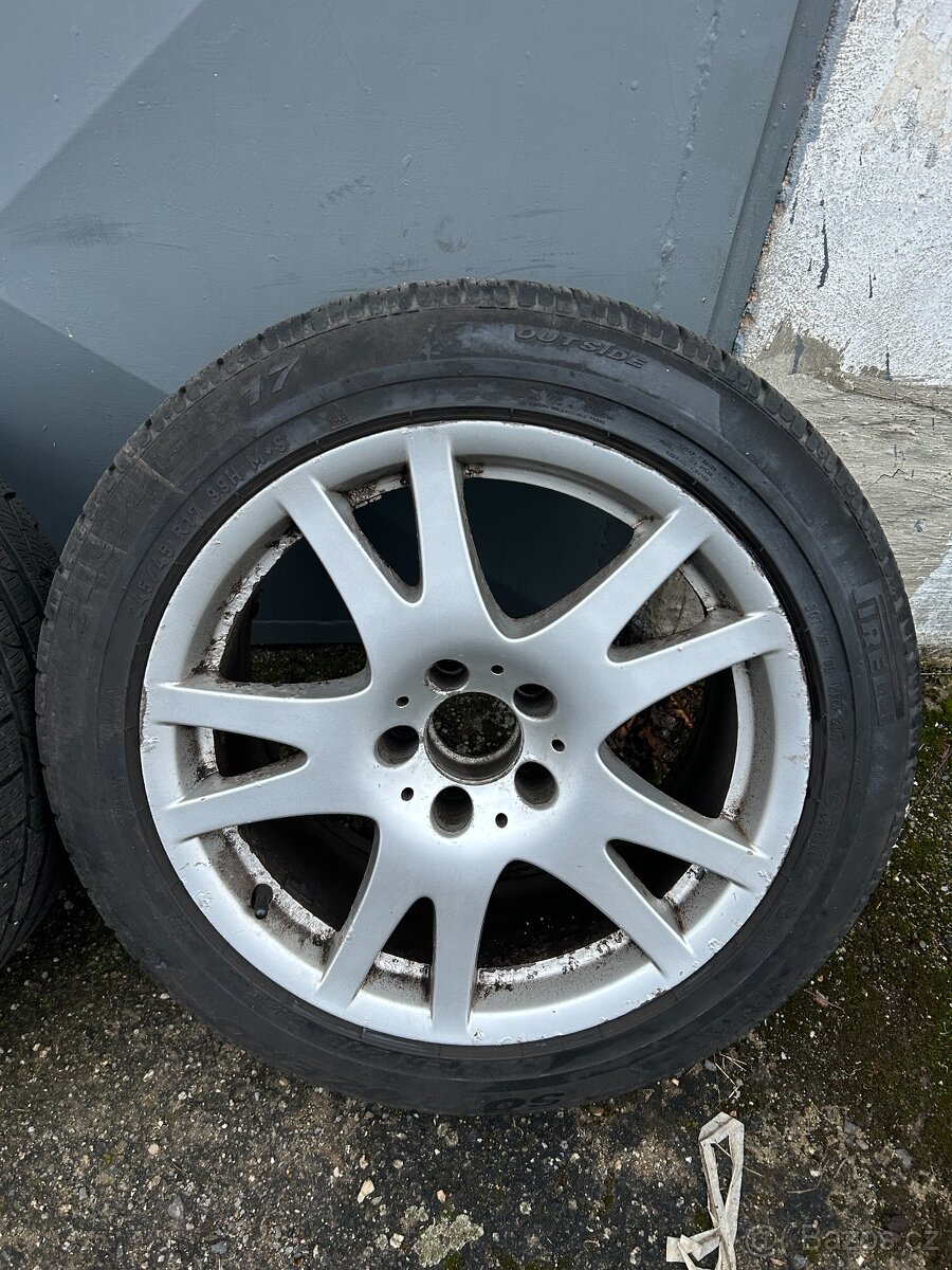 Alu kola R17 5x112 Mercedes + zimní pneu 245/45/17 - 5