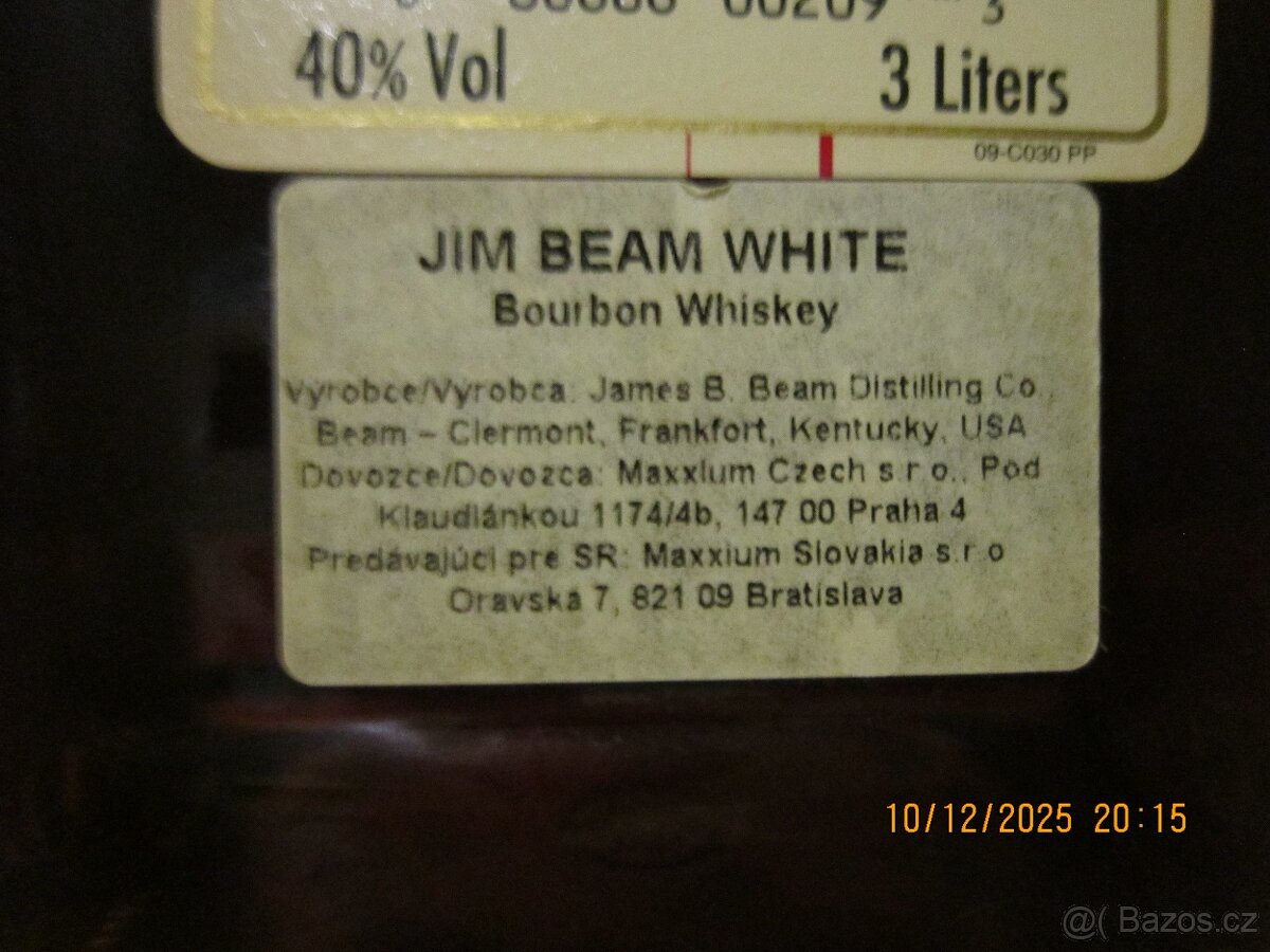 JIM BEAM BOURBON (KOLÉBKA) 40% 3,0L - 5