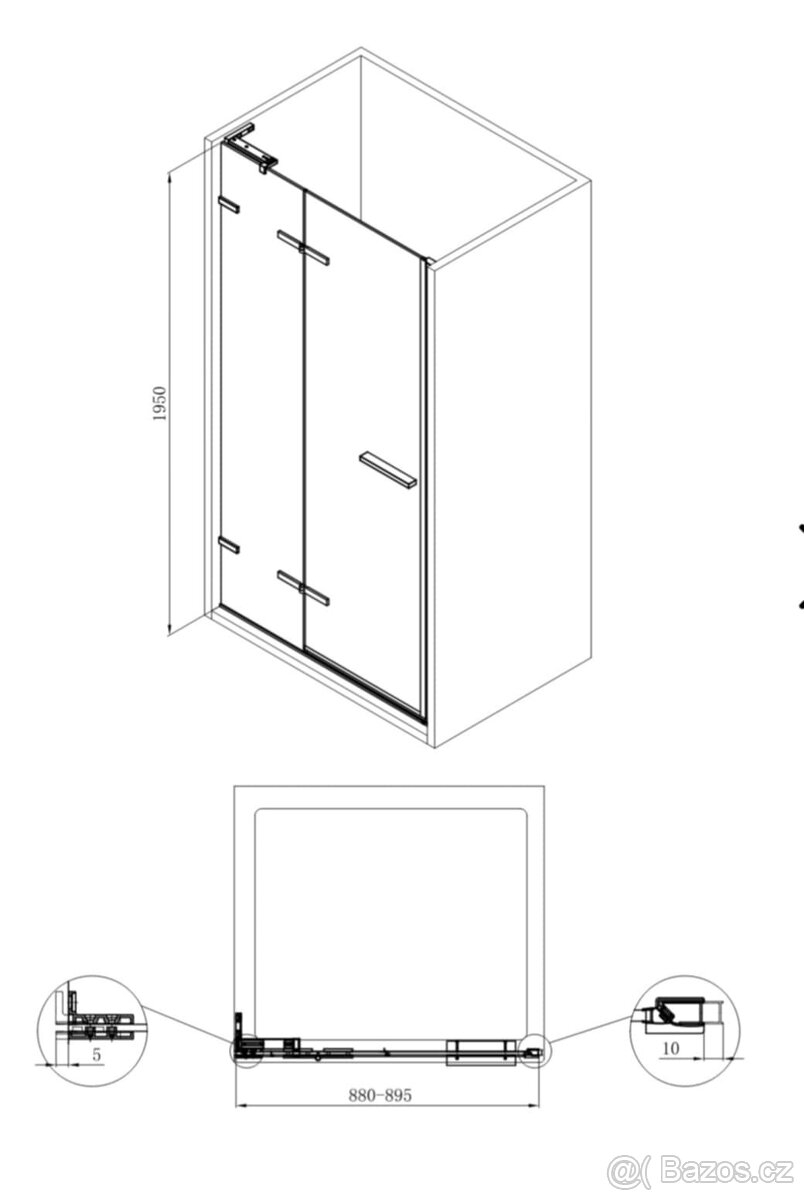 Sprchové dveře 90 cm SAT TGD SIKOTGD90CRT- nové - 5