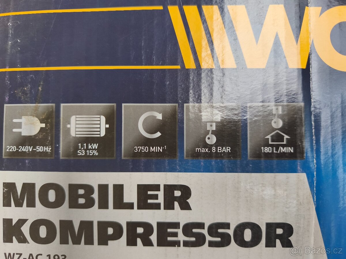 Prodám NEPOUŽITÝ kufříkový kompresor Workzone -8 b - 5