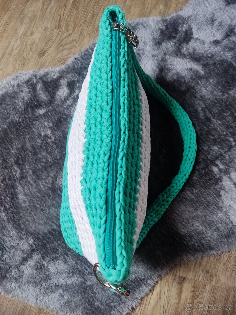 Nová háčkovaná kabelka tyrkysová Stafford - 5