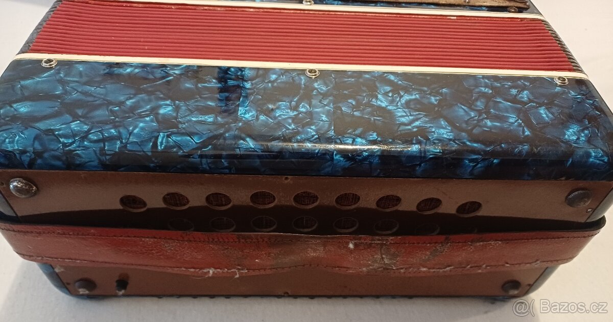 Akordeon, historická knoflíková harmonika KEBRDLE - 5