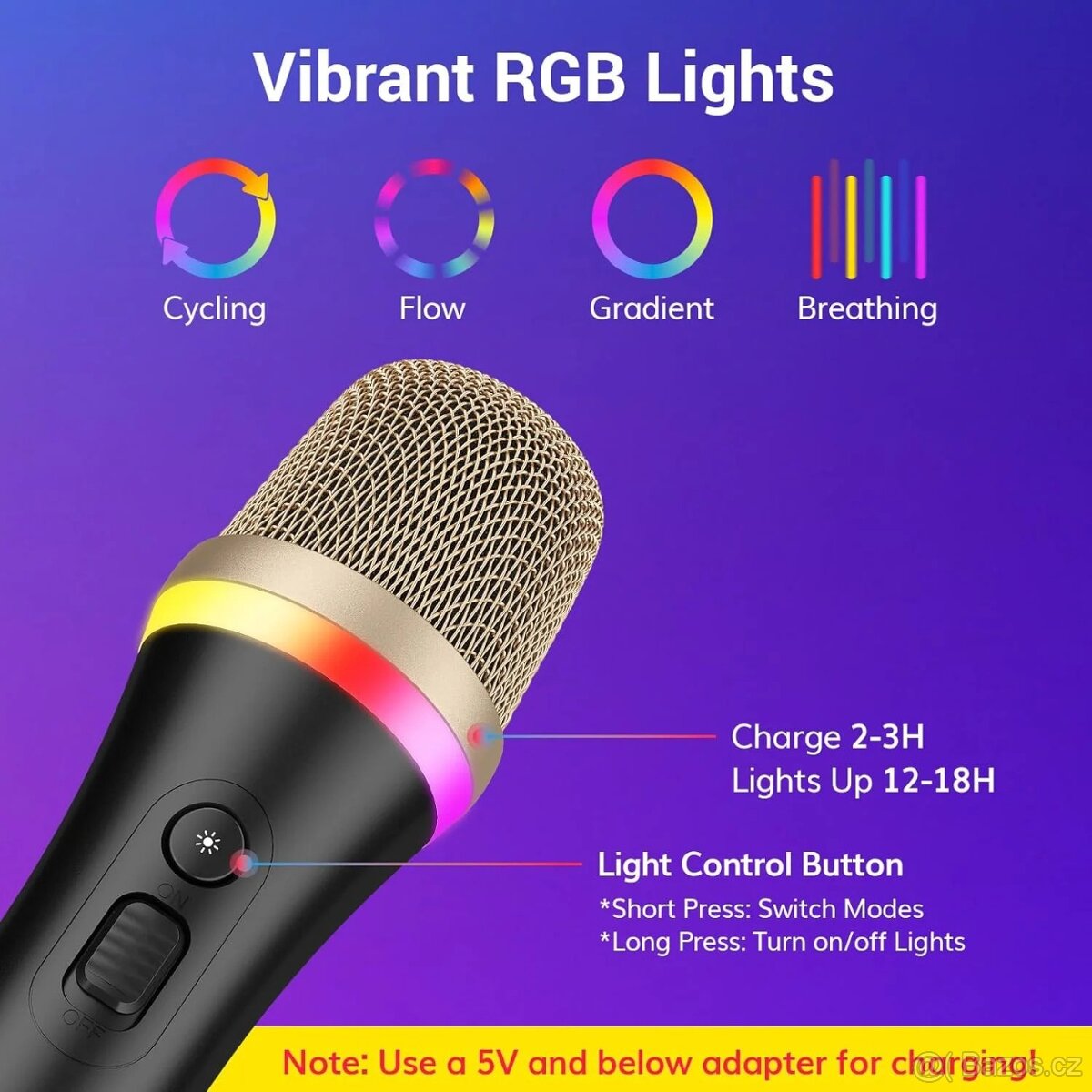 Dynamický mikrofon Tonor D2 RGB - 5