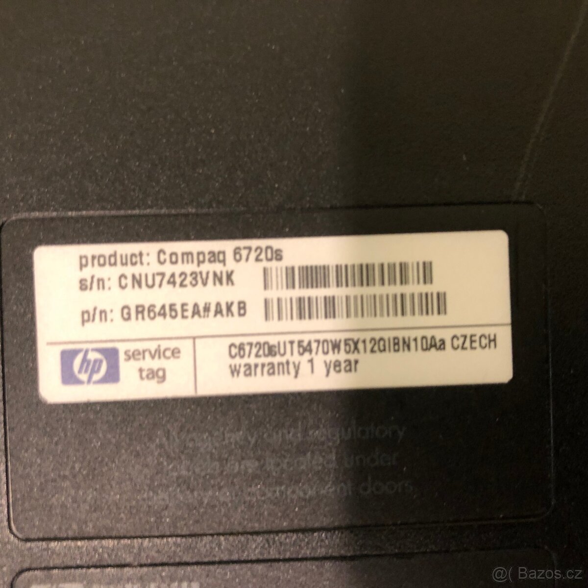 Notebook HP 6720s - 5
