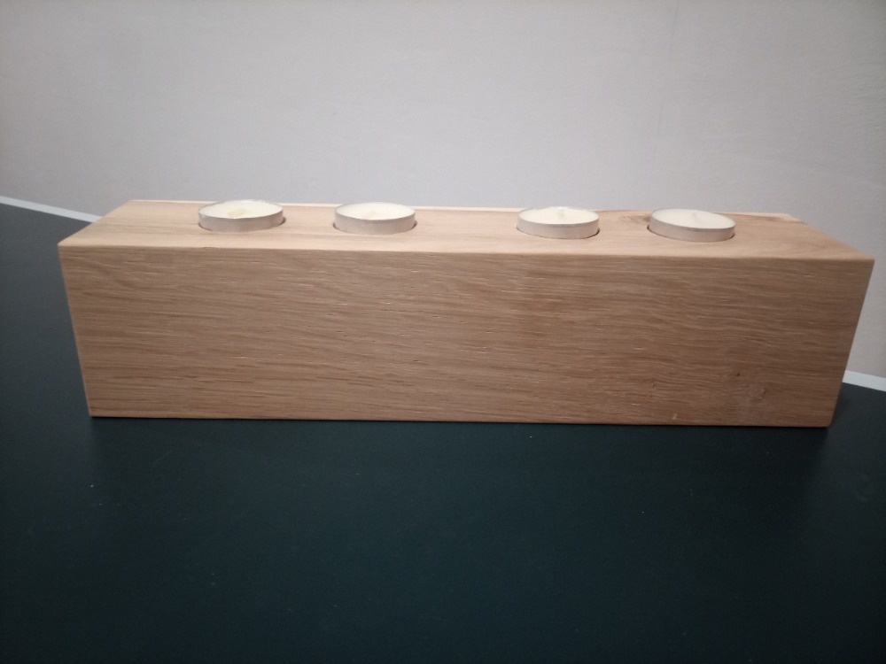 Masivní dřevěný dubový svícen - 5