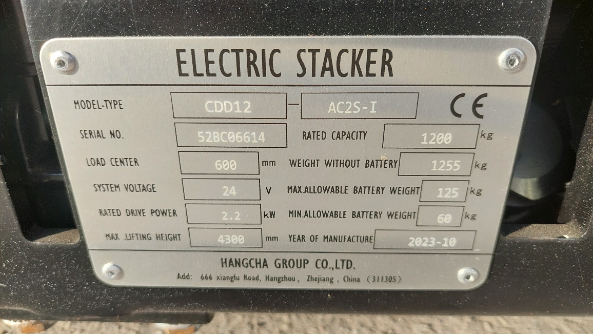 HC Hangcha CDD12 vysokozdvižný vozík aku - 5