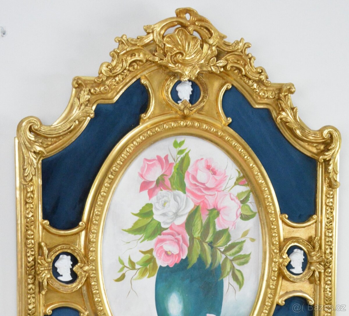 Zámecký obraz - Zátiší - olej na desce - 5