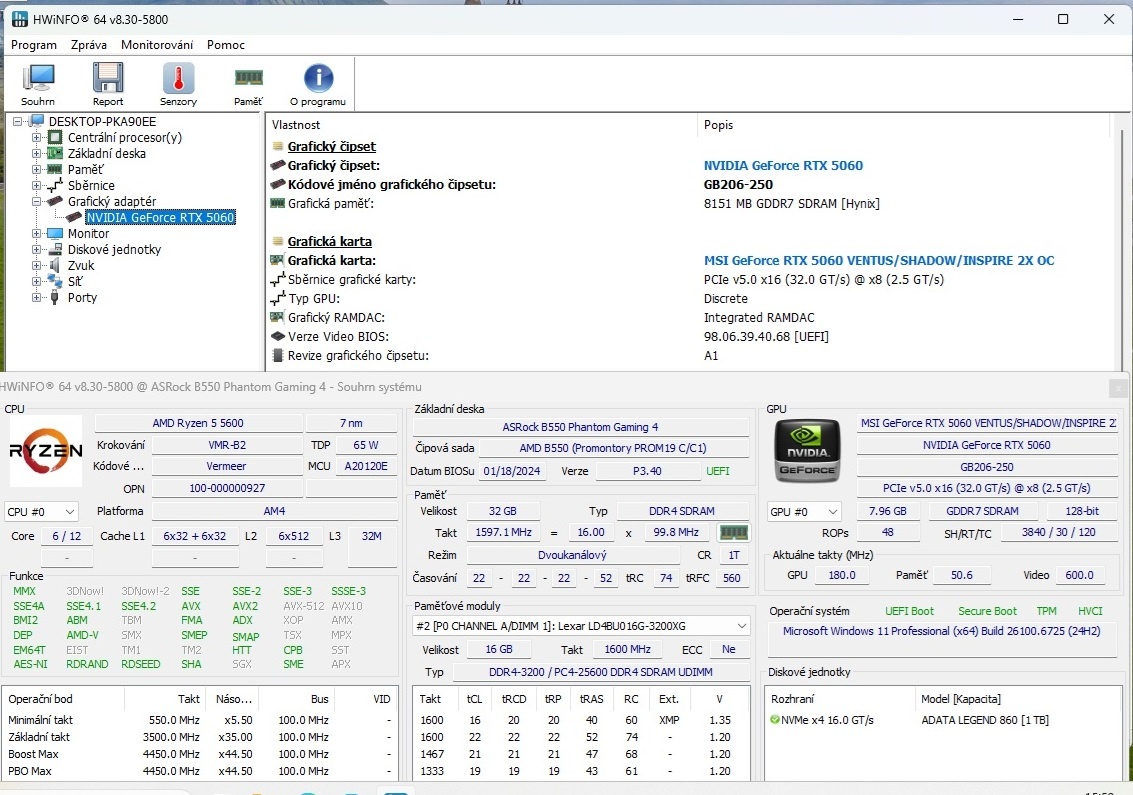⭐Herní PC-RTX 5060 8GB//Ryzen 5600//1TB NVMe/32GB /ZÁRUKA - 5