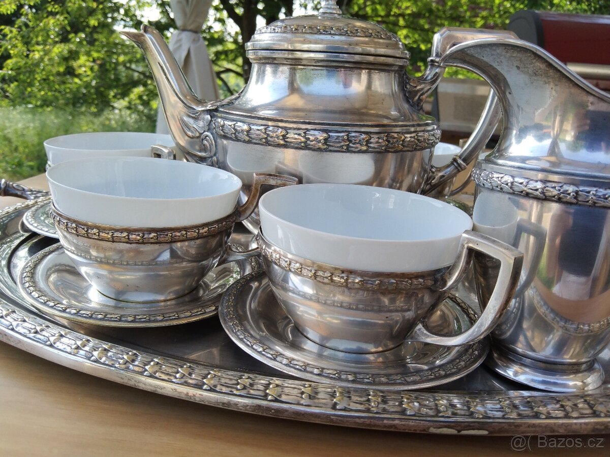 Starožitný kávový servis František Bibus - 5