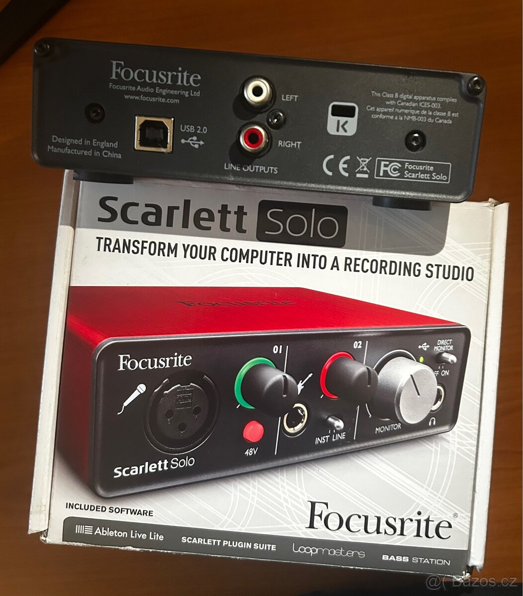 Zvuková karta Focusrite Scarlett solo 1 gen perfektní stav - 5
