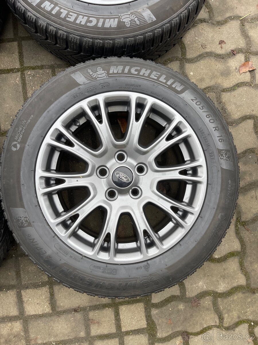 ORIGINÁL Alu Ford R16, 5x108 - TOP STAV, ZIMNÍ PNEU - 5