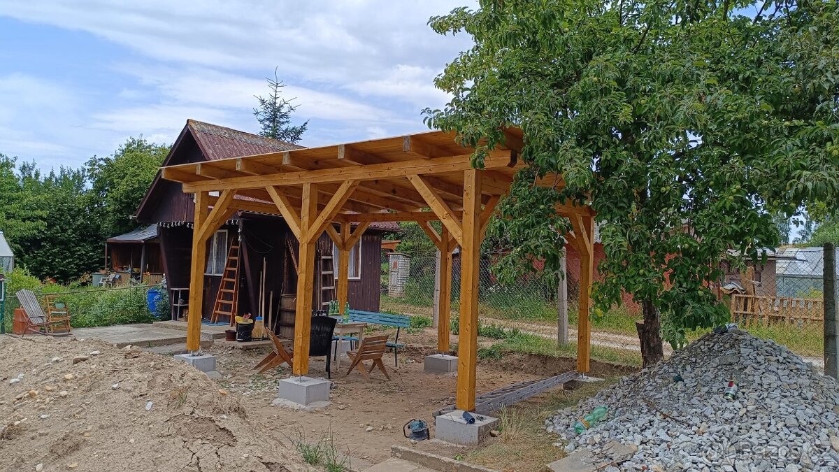 Prkna fošny trámy pergoly - 5