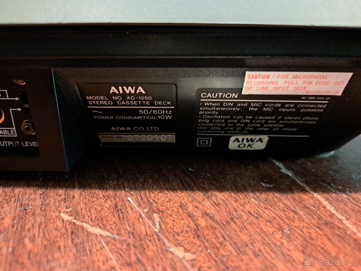Kazetový magnetofon Aiwa AD-1250 krásný design, plně funkční - 5