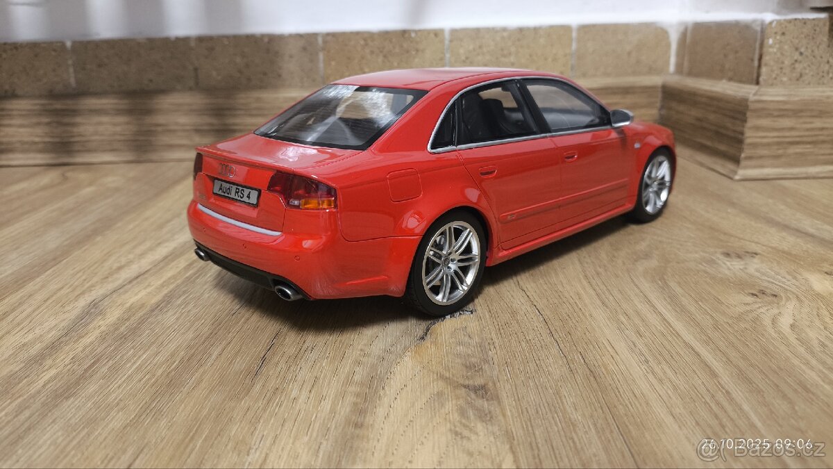 Model Audi RS4 (B7) Misano Red 2005 1:18 Otto Mobile - 5