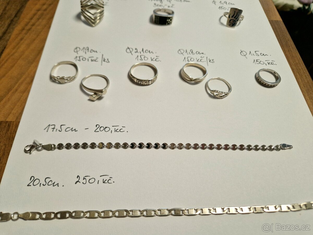 ⭐ Prodám stříbrné šperky 925/1000 – více kusů, různé druhy ⭐ - 5