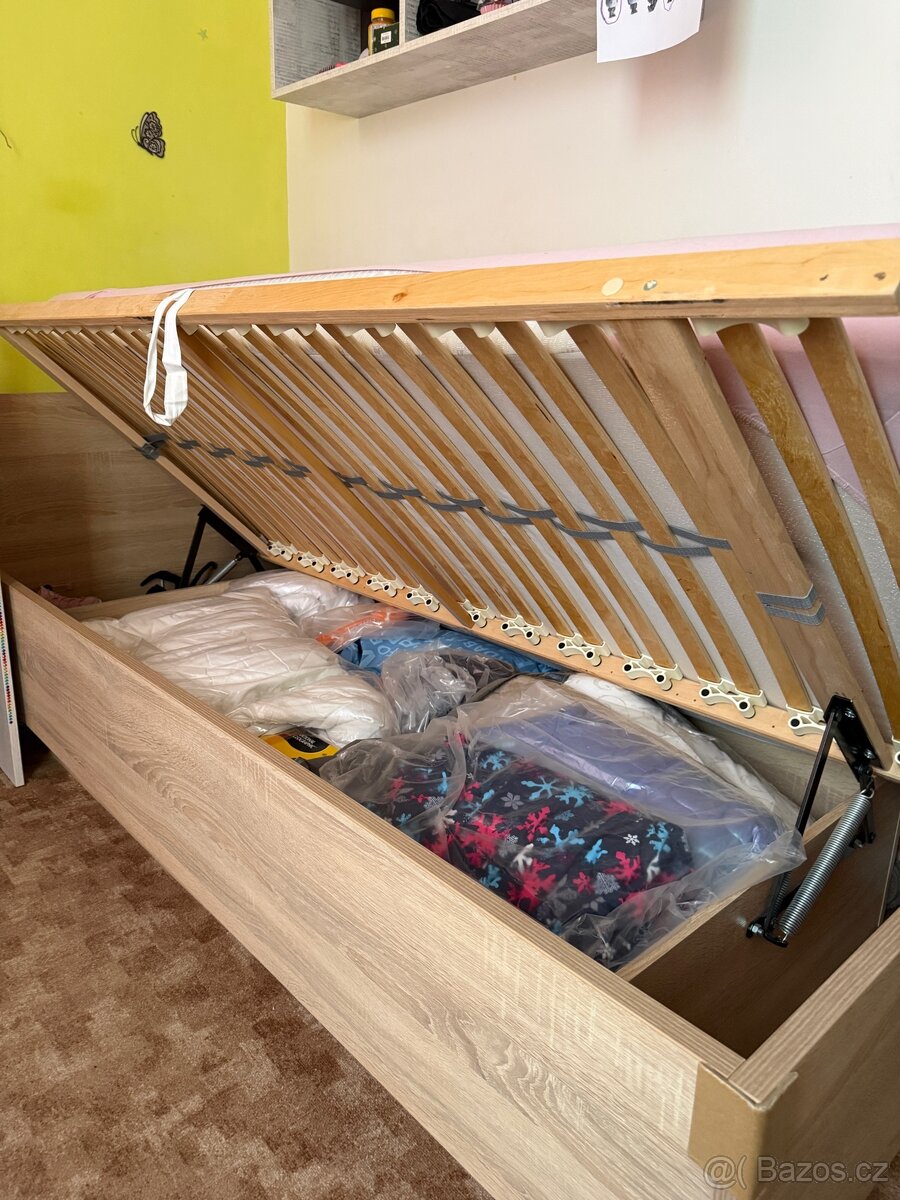 Postel Mega 160, 90x200 cm, dub sonoma - 5