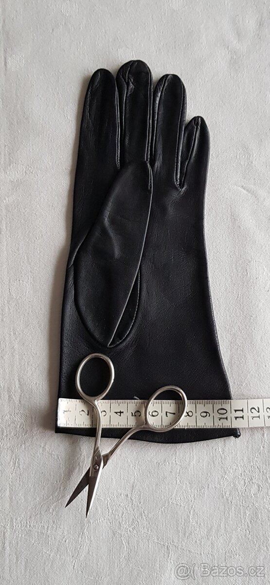 Dámské kožené rukavice – černé - 5