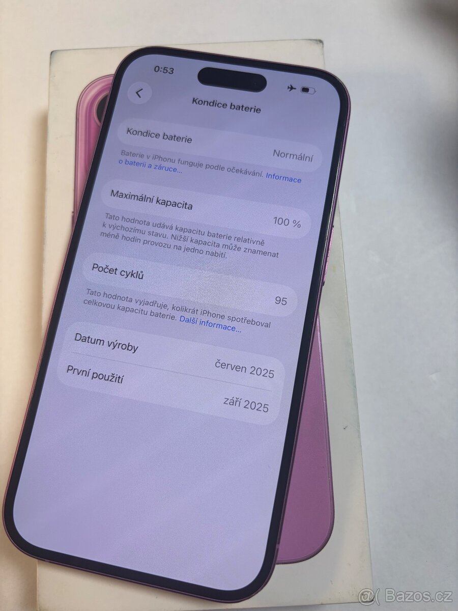 Apple iPhone 16 128gb Pink kondice baterie 100% Zaruka do 01 - 5
