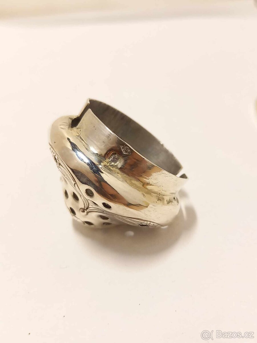 Starožitná stříbrná cukřenka - Francie - 5