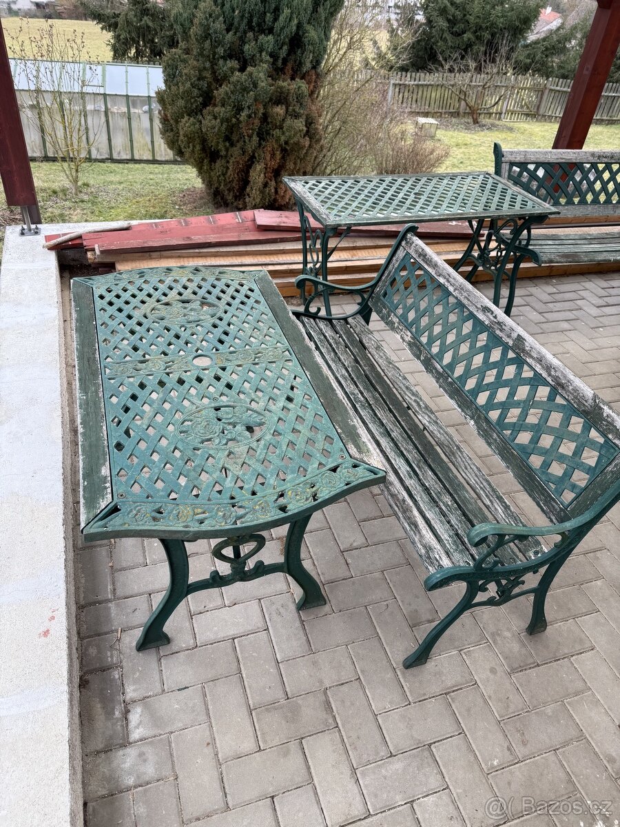 Zahradni sezeni stolek lavičky - 5