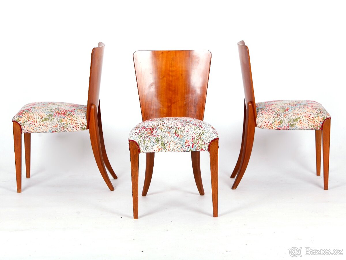 J.HALABALA, přečalouněné židle lízátka, 4 kusy. - 5