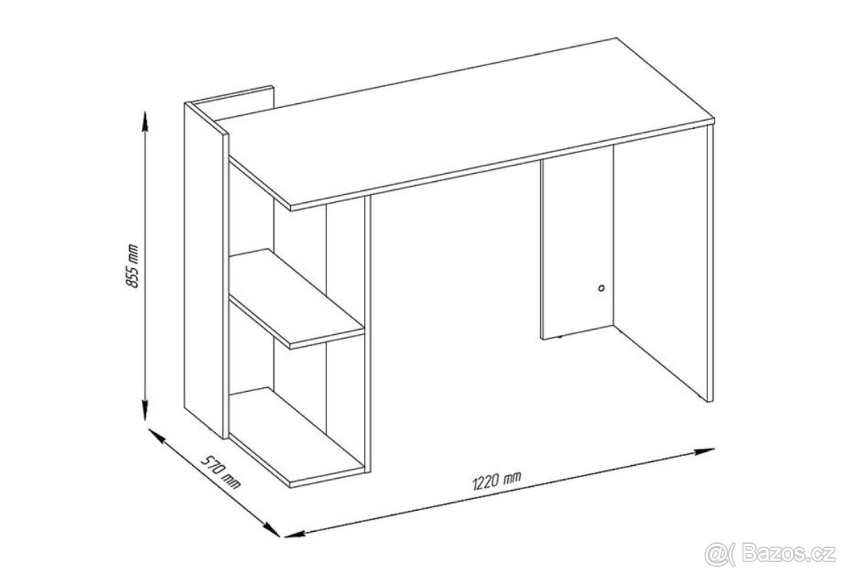 Psací stůl - Dub Wotan/grafit - 5