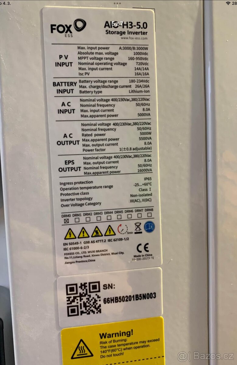 Hybridní měnič Foxess AIO H3-5.0 - 5