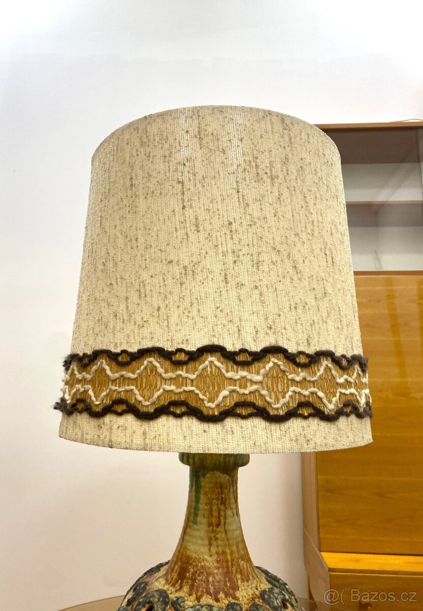 Retro velká lampa 70. léta keramika - 5