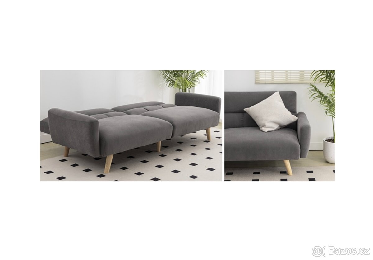 Rozkládací sedačka Nisco NERO NOVÁ 2.j. VÍCE KUSŮ - 5