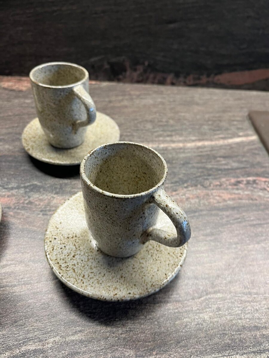 Keramické podšálky s hrníčky 4ks - 5
