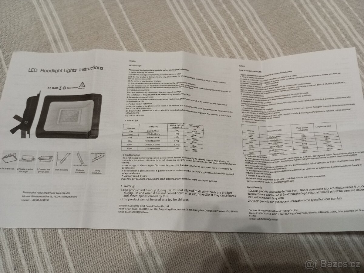 20W LED reflektor, svítidlo, vodotěsné IP66, 230V - 5