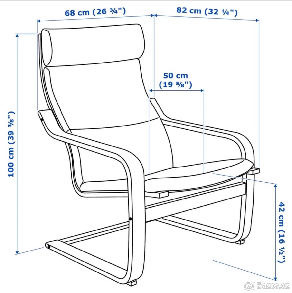 Křesla IKEA Poang 2 ks - 5
