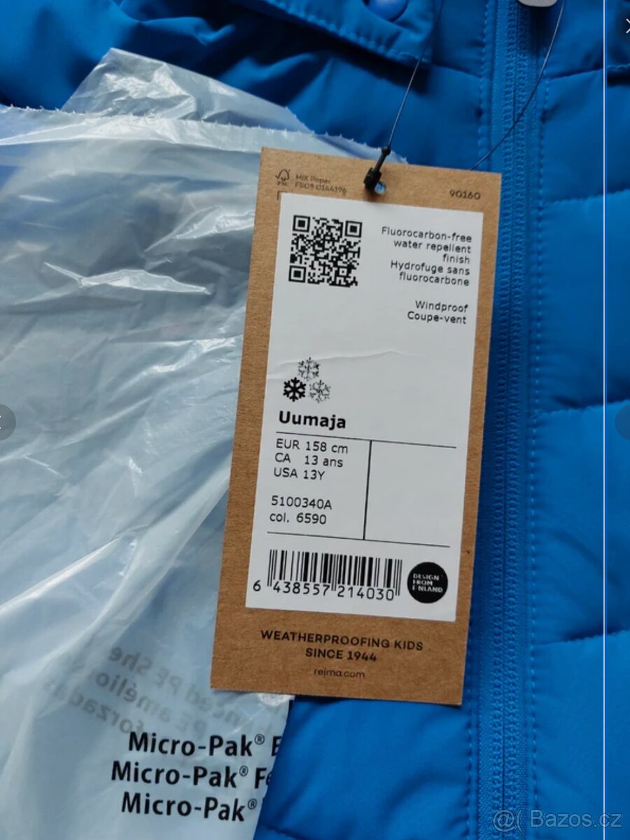 Nová slabší zimní bunda Reima Uumaja, 158, až do -10 stupňů - 5