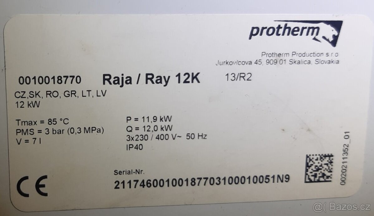Elektrokotel Protherm Raja/Ray 12k - 5
