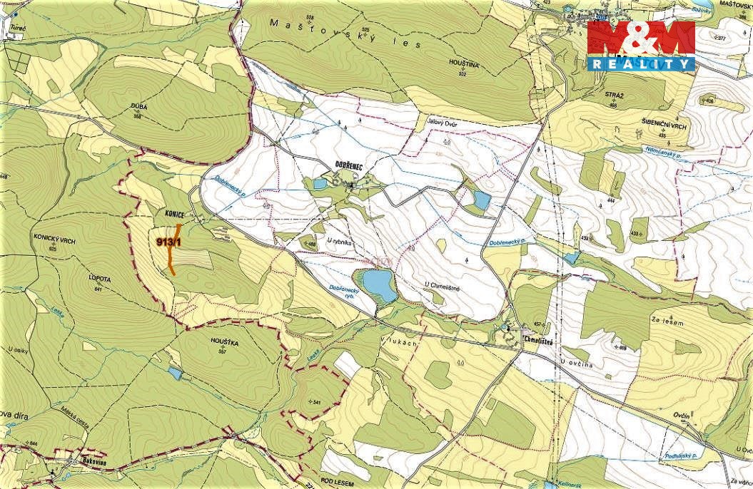 Prodej louky, 3400 m², Konice u Mašťova - 5