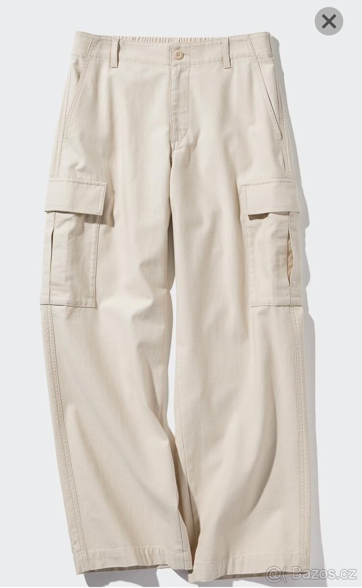 Nové plátěné cargo kalhoty prodloužené délky Uniqlo, vel. L - 5