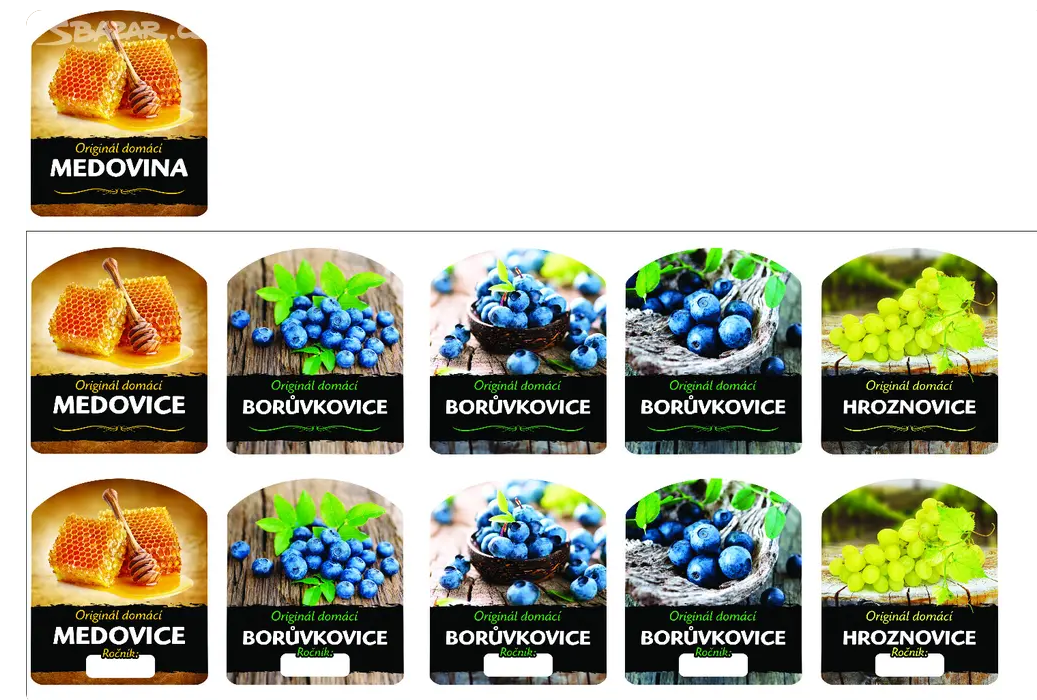 etikety, etiketa, samolepka na slivovici, pálenku - 5