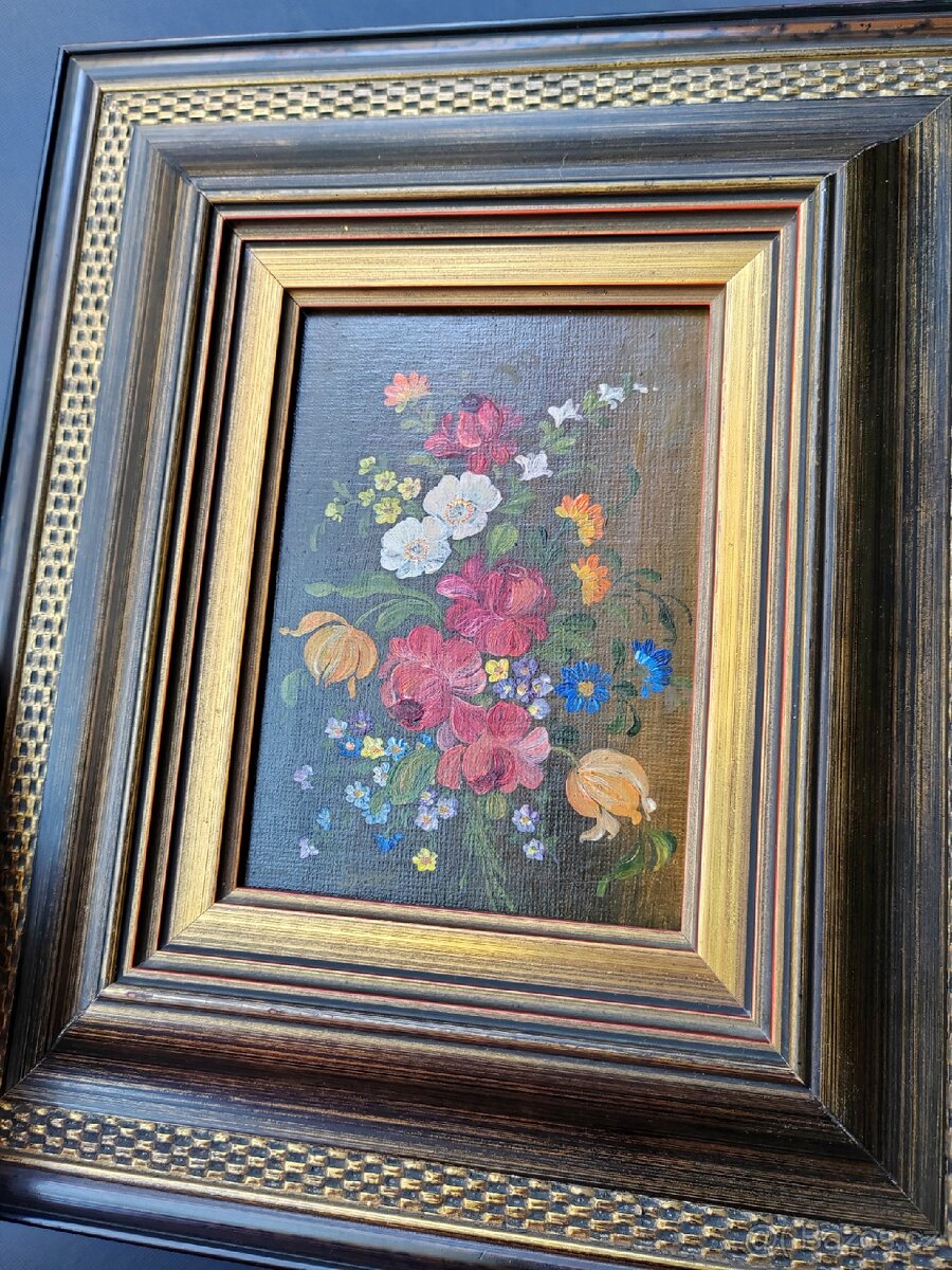 Originální olejová malba "Zátiší s polními květinami" - 5