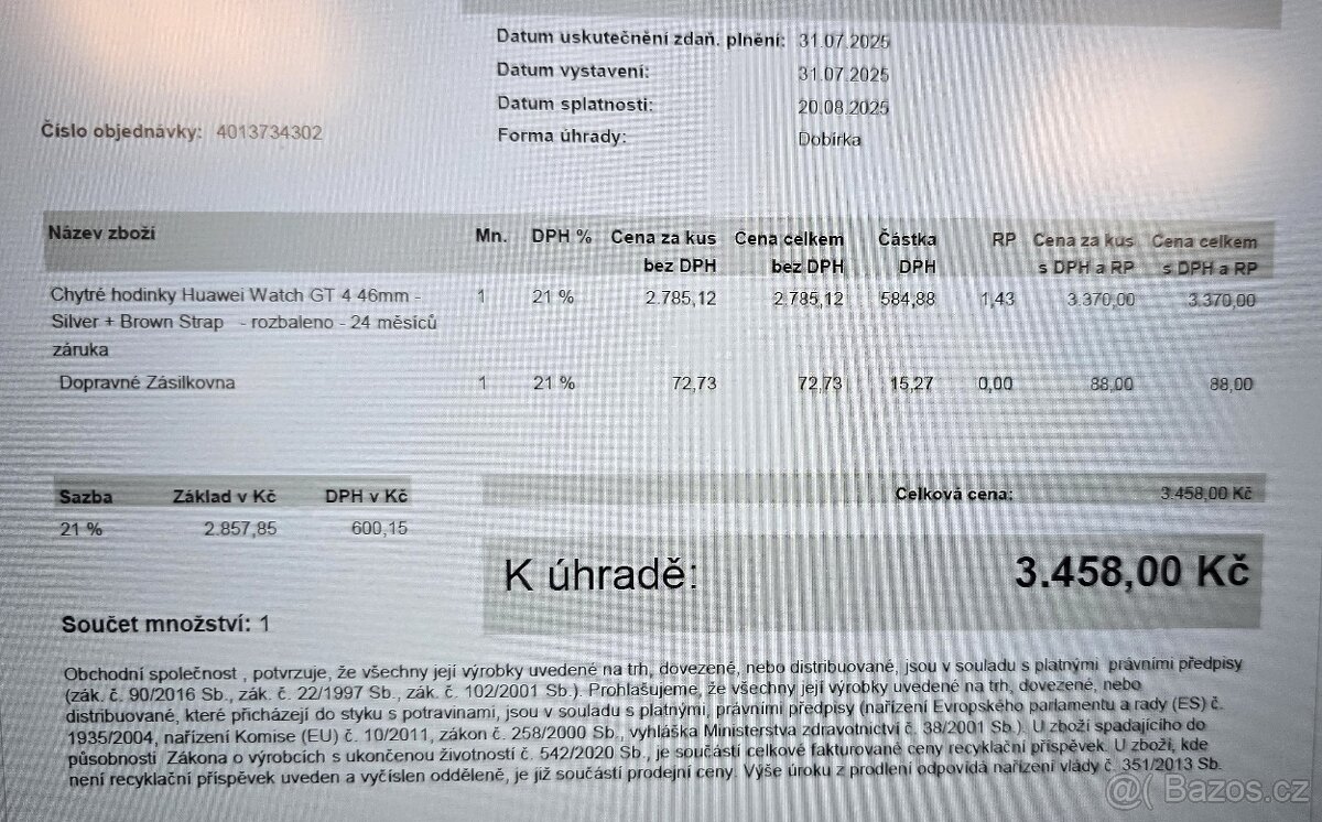 huawei watch gt 4 20 měsíců v záruce + sundávací kryt disp - 5