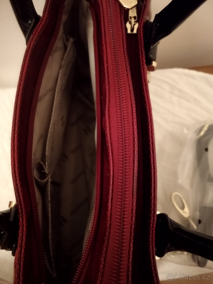 Kabelka tmavě červená krokodýlí - 5