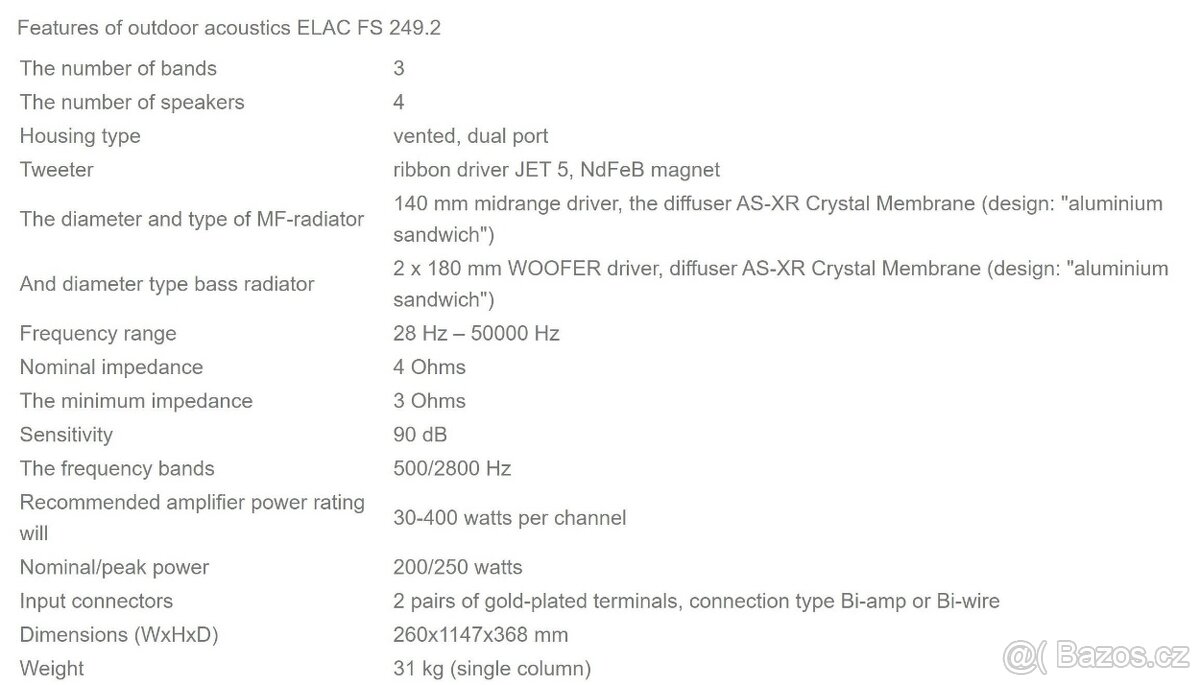 ELAC FS 249.2 Black High Gloss / Dovoz v cene : Brno, Praha - 5