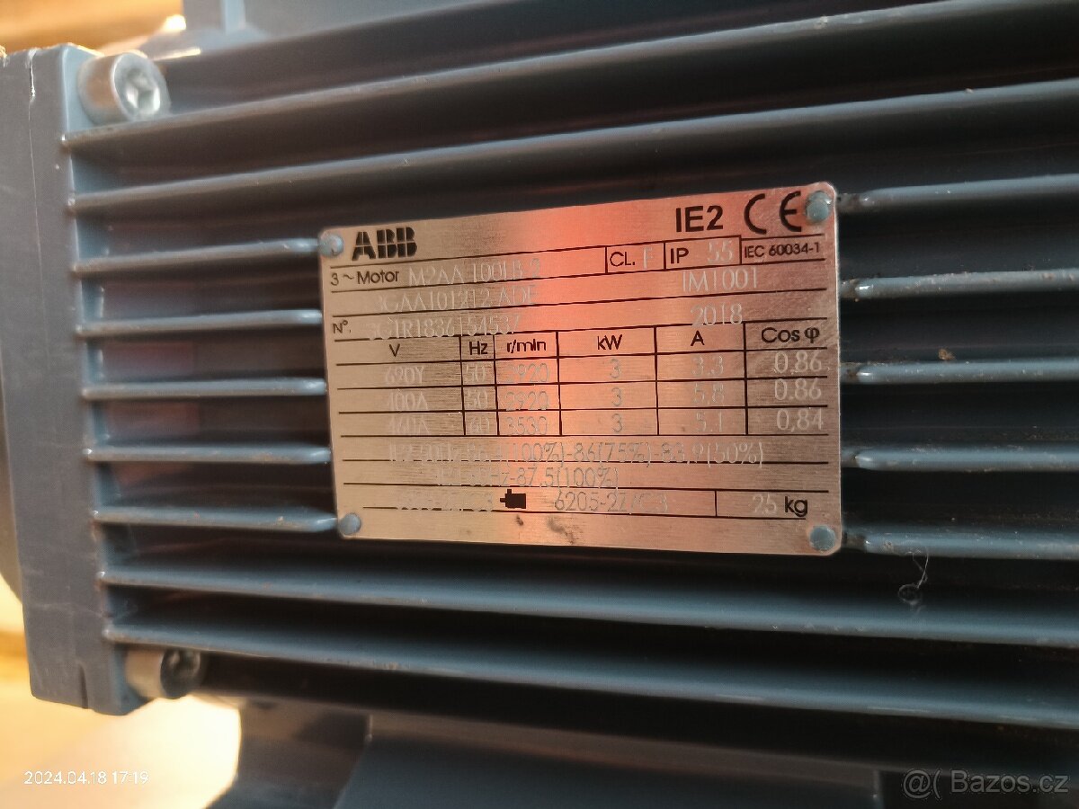 Nový nepoužitý motor ABB 3kW - 5