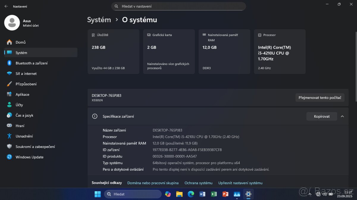 Asus F550L, 12GB RAM, i5, druhá grafika, win11, office - 5