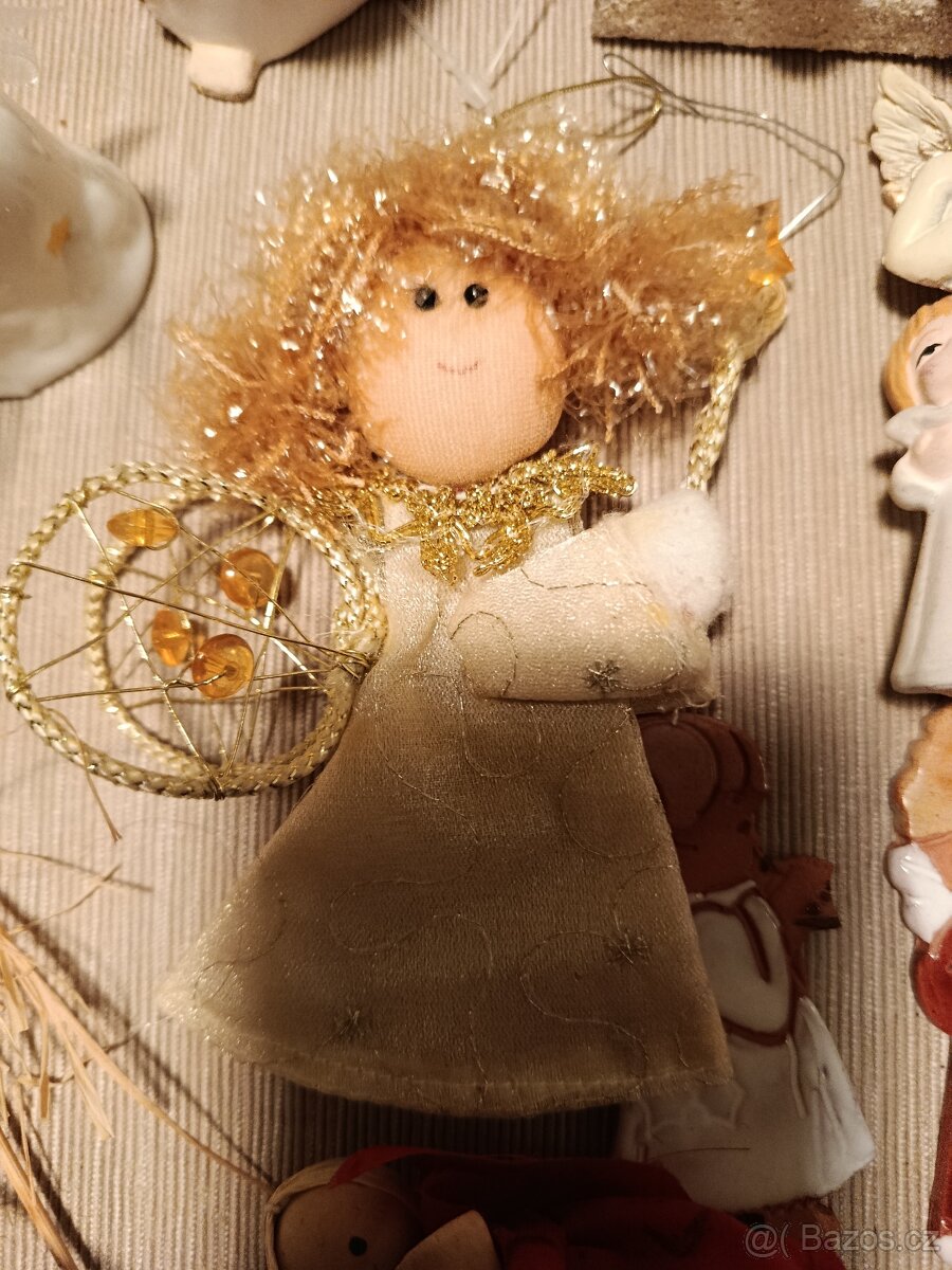 Mix vánočních ozdob a dekorací (dřevo, textil, vintage) - 5