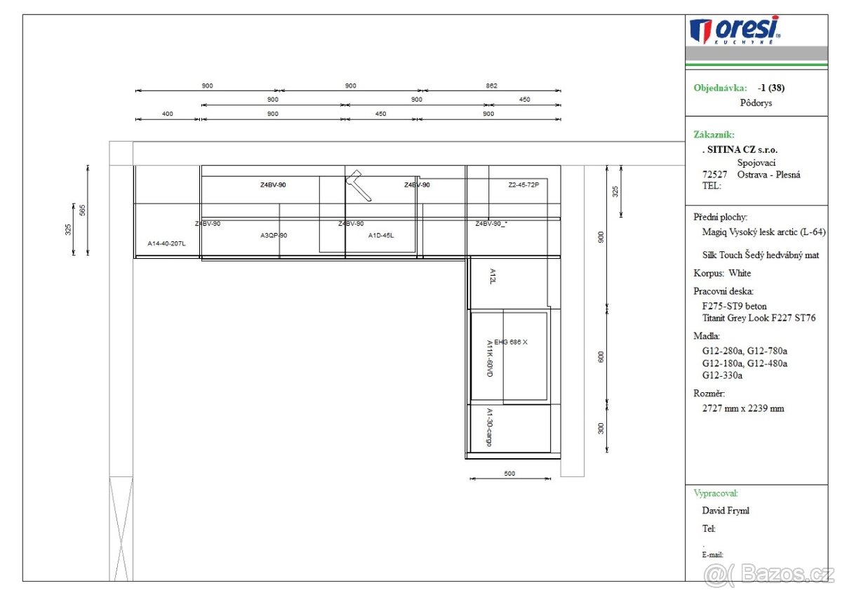 Nová kuchyňská linka Oresi rohová, z expozice. - 5