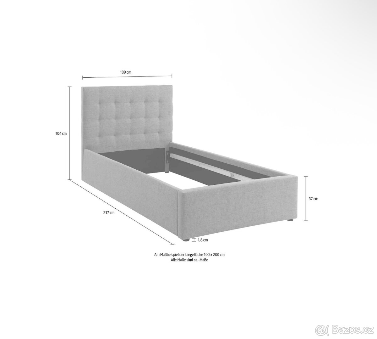 Postel rám 100x200 cm NOVÝ 2. jakost - 5