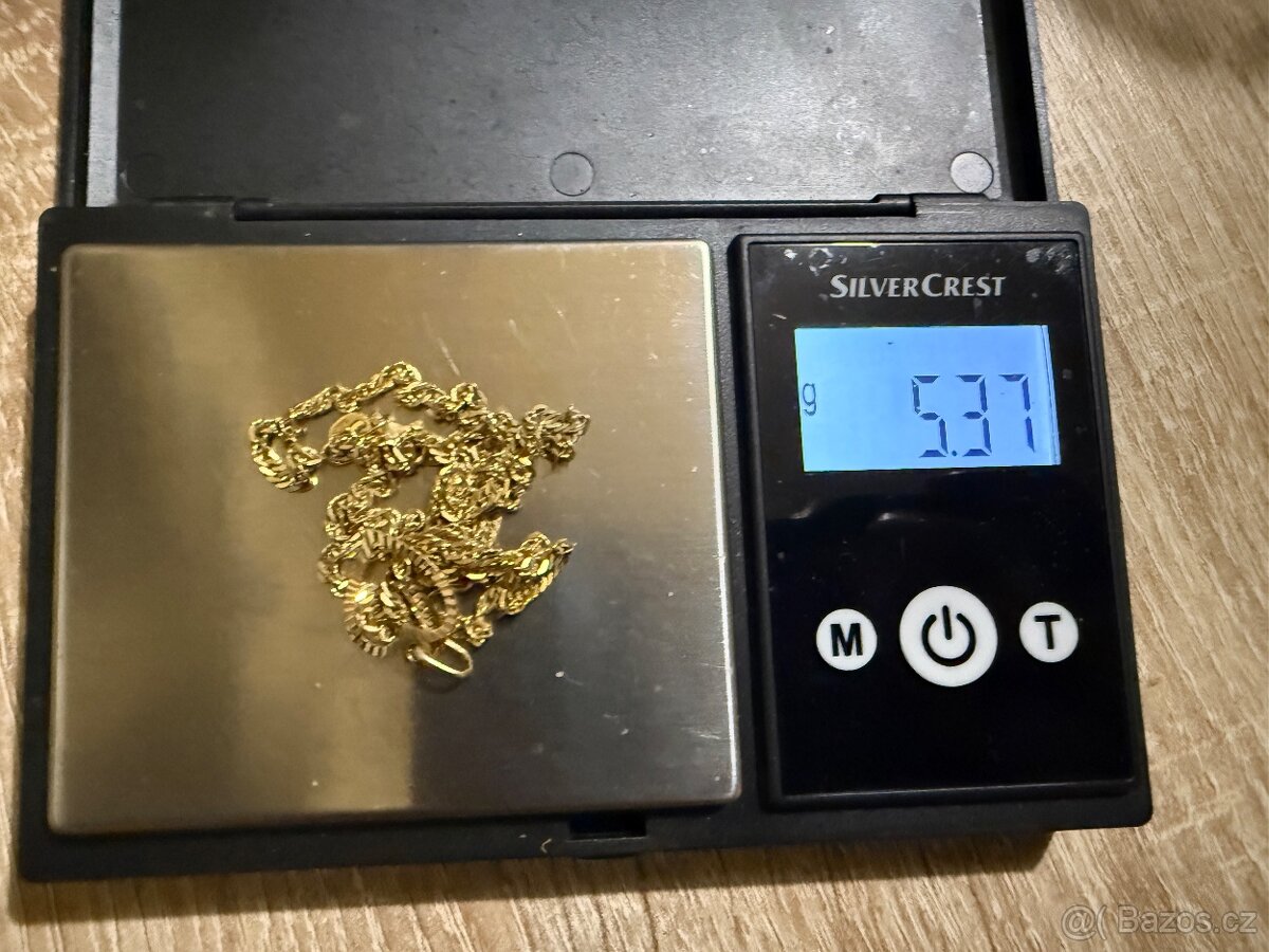 Zlatý řetízek se srdíčkem 5,37g 585/1000 - 5