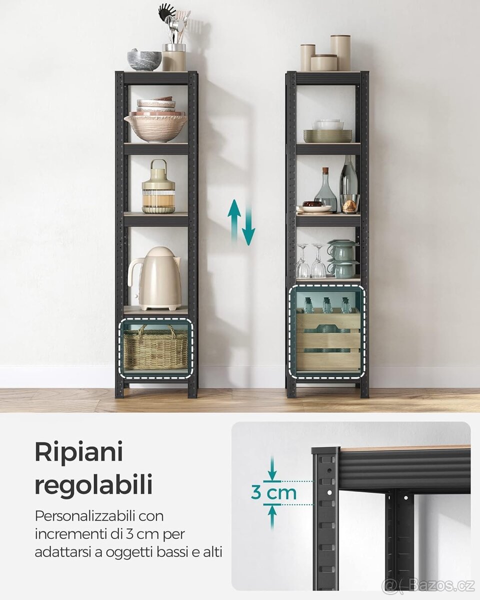 NOVÝ REGÁL - KOV - MDF - 5